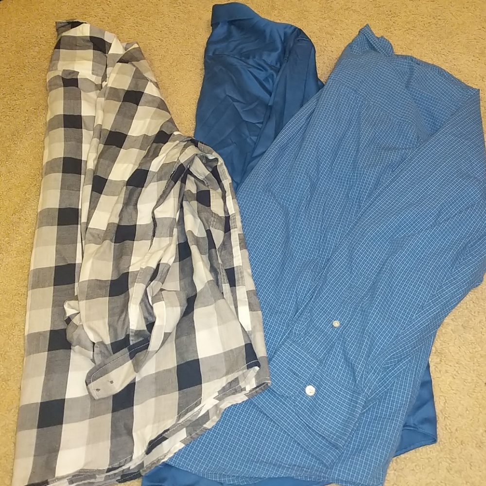 3 mens dress long sleeve button downs shirts.